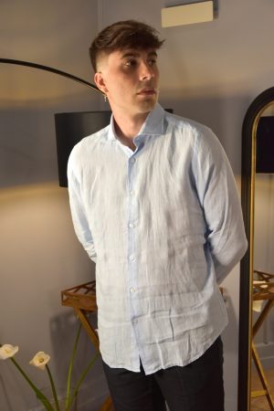 Portofiori Camicia Geranio Lino Cielo