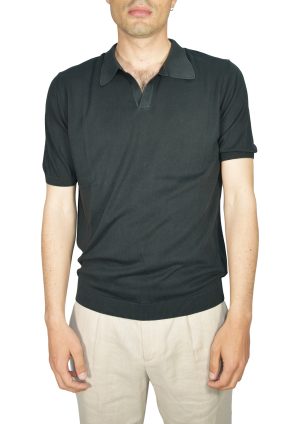 Filidoro Polo Senza Bottoni Nero