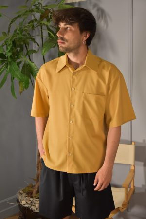 C.9.3. Camicia Over Fresco Lana Mustard