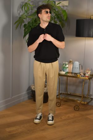 Filidoro Polo Over 87079 Waffle Nero
