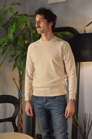 Bl'ker Tom Knit Raglan Wool & Cashmere Sand