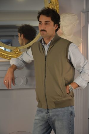 Filidoro Gilet Tech Nylon Merinos Tortora