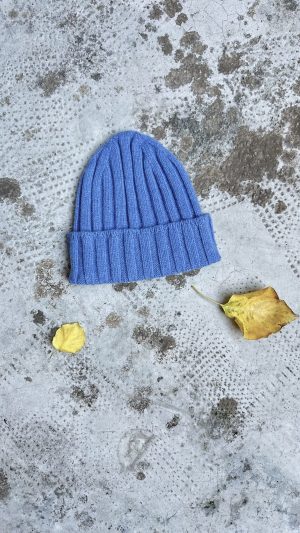 Bl'ker Beanie Puro Cashmere Azzurro