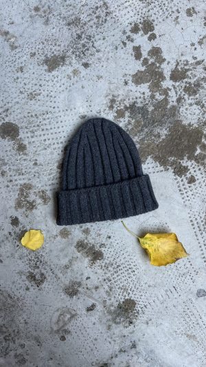 Bl'ker Beanie Puro Cashmere Grigio Scuro