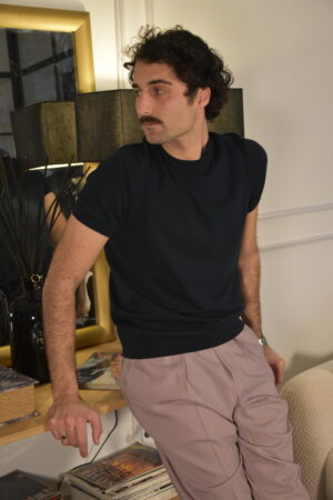 Filidoro T-Shirt 17003 Crepe cotone Blu Notte