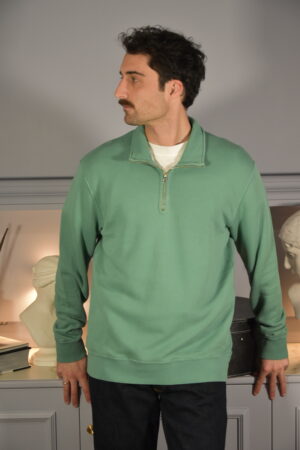 Hartford Half Sweat Zipper Faded Kelly