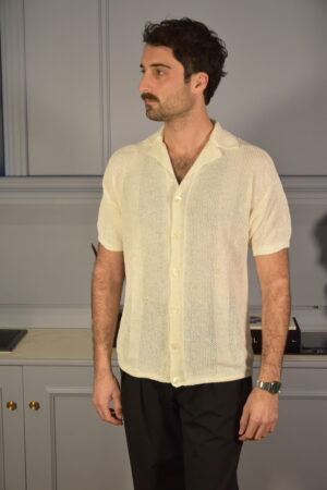 Amaranto Camicia Crochet Bianca