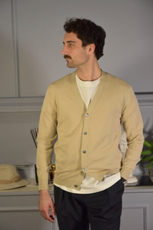 Filidoro Cardigan Crepe Cotone Sabbia