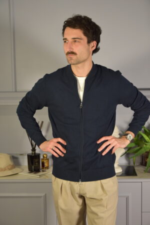 Filidoro Bomber Full Zip Blu Notte