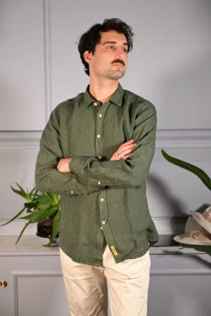 BD Baggies Camicia Bradford in Lino Verde