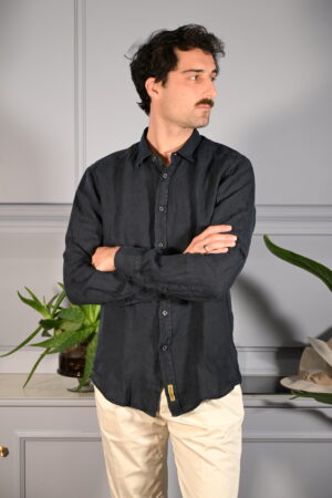 BD Baggies Camicia Bradford in Lino Blu