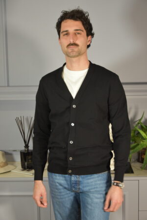 Filidoro Cardigan Crepe Cotone Nero