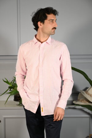 BD Baggies Camicia Lino Riga Rosa