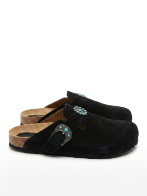 Taji Shoes Sabot 160 Suede Black